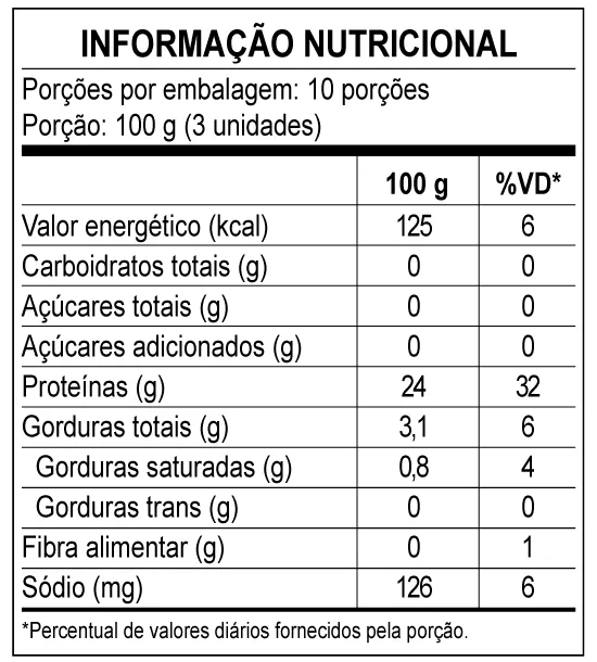 Peito  - Informações nutricionais